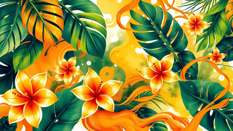 Abstract tropical art