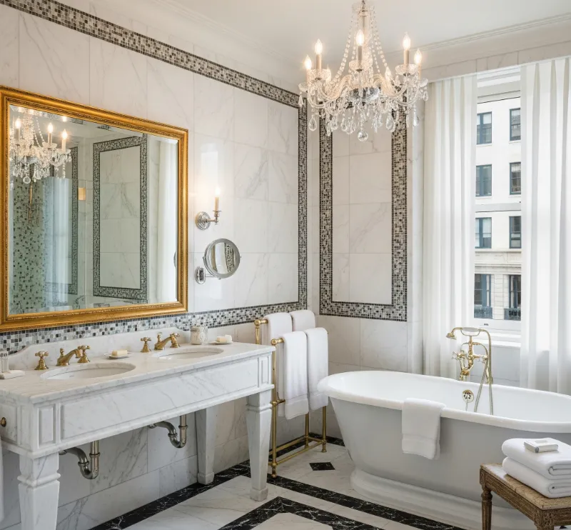  Classic Marble Hotel Bathroom