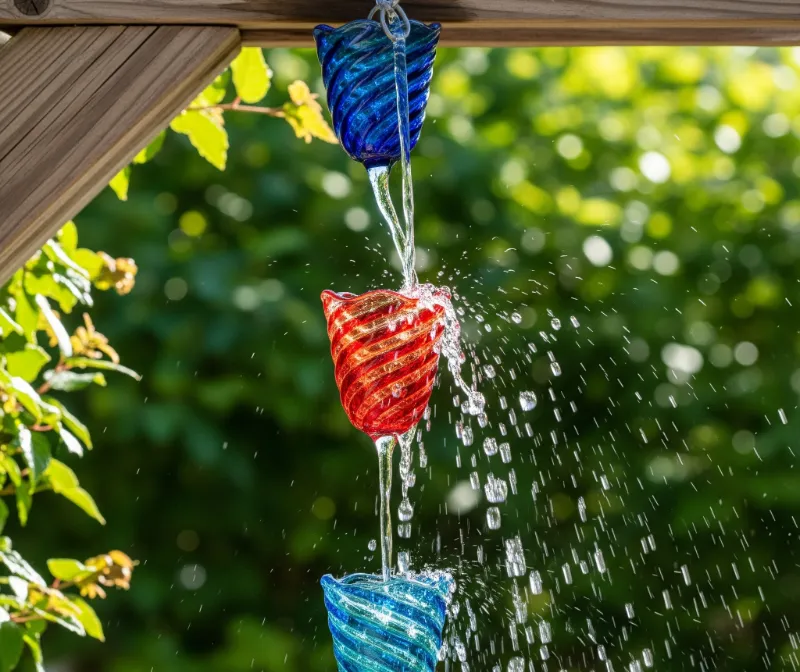 Colorful Glass Rain Chain