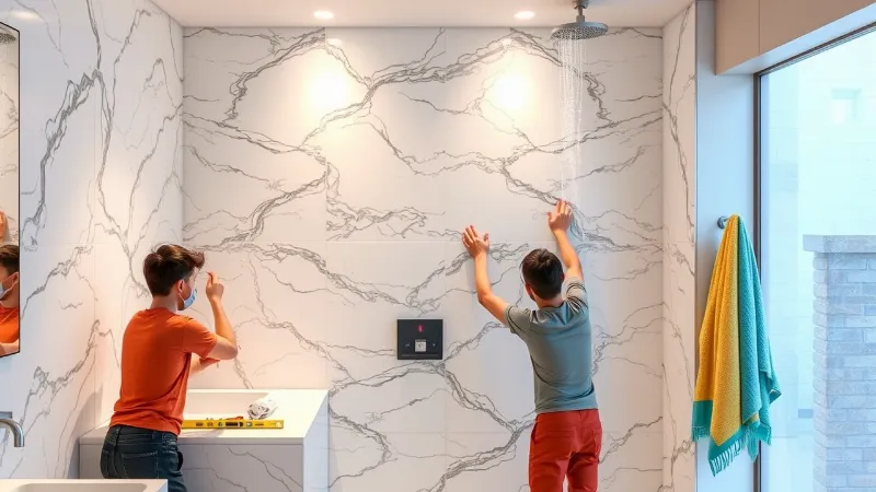 DIY Marble Shower Walls