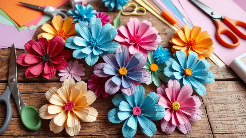 DIY Paper Flowers for Decoration