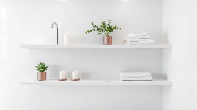 DIY Floating Marble Shelves