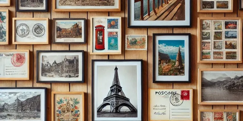 Framed Vintage Postcards