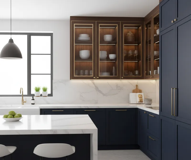 Glass Door Kitchen Cabinets