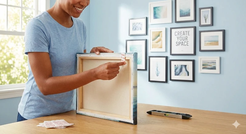 How to Hang Paintings Without Nails 