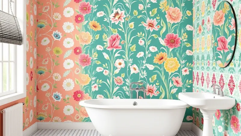 Best Peel and Stick Wallpaper for Mid Century Modern for bathroom