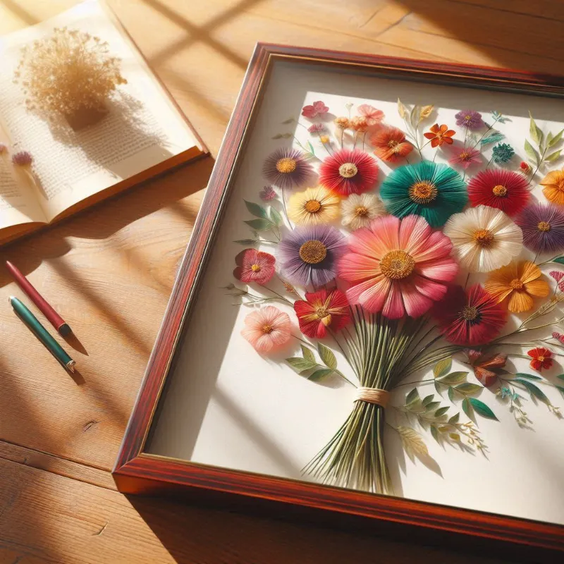 Pressed Flower Art in Glass Frame