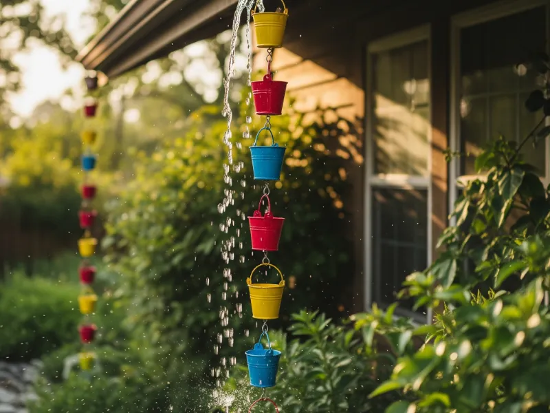 Rain Chain with Mini Buckets