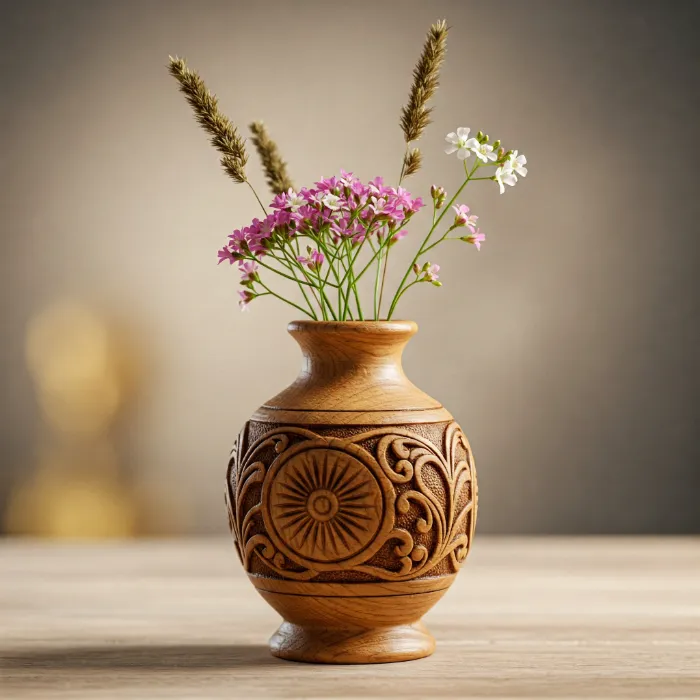Small Wooden Vase