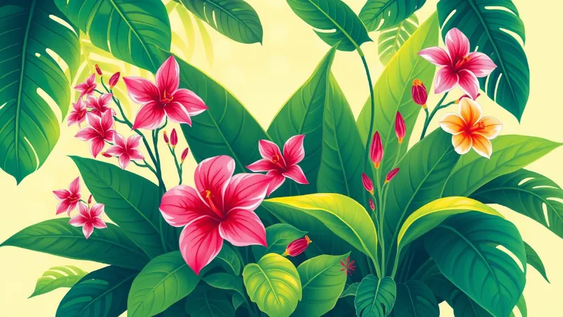 Tropical plant art