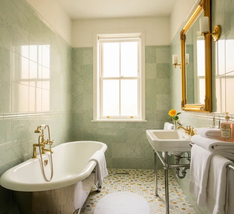Vintage Glamour 
Hotel Bathrooms