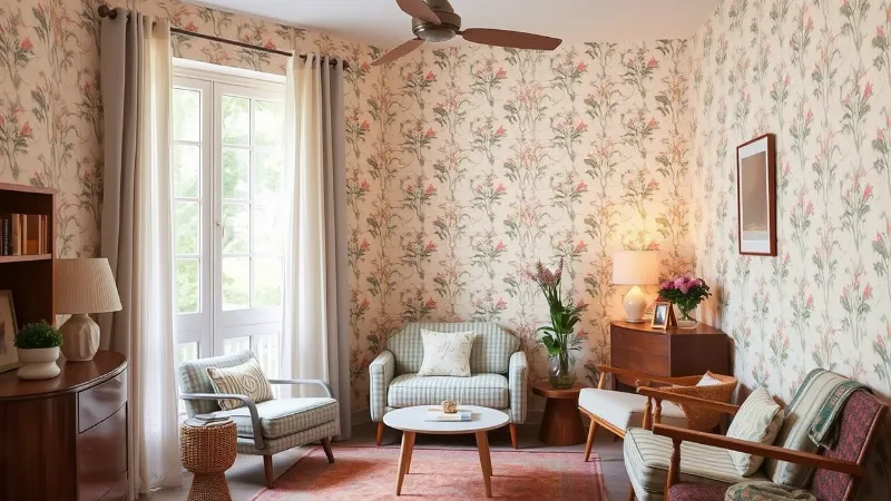 Vintage Mid Century Modern Wallpaper Ideas for Small Spaces