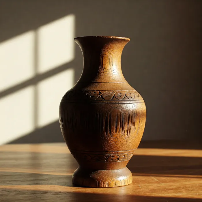 Vintage Wooden Vase Décor