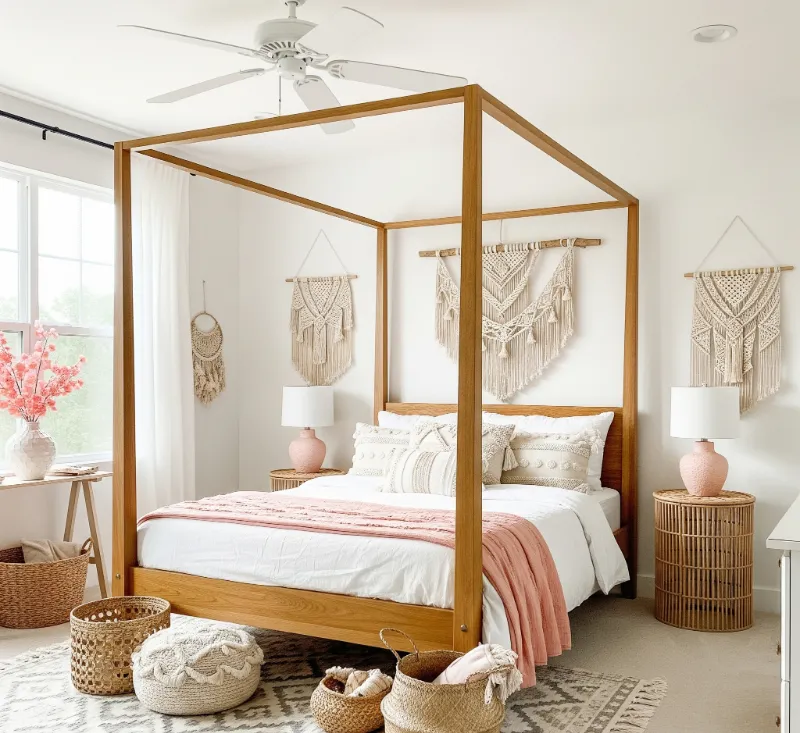 Wooden Canopy Bed 