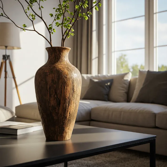 Living Room wooden vases